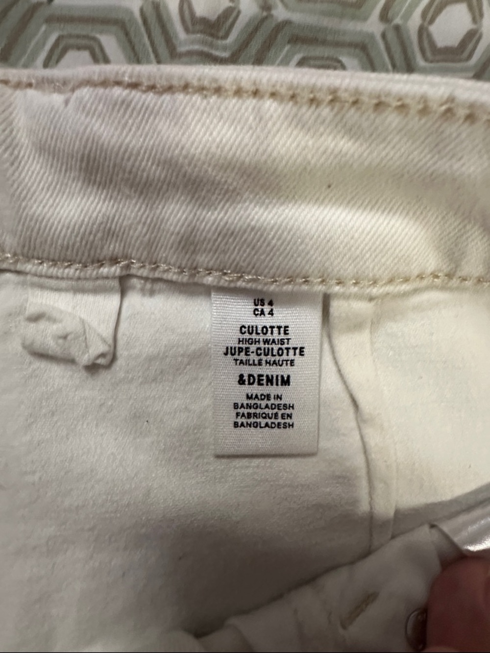 &Denim High Waist Culotte Jeans - White